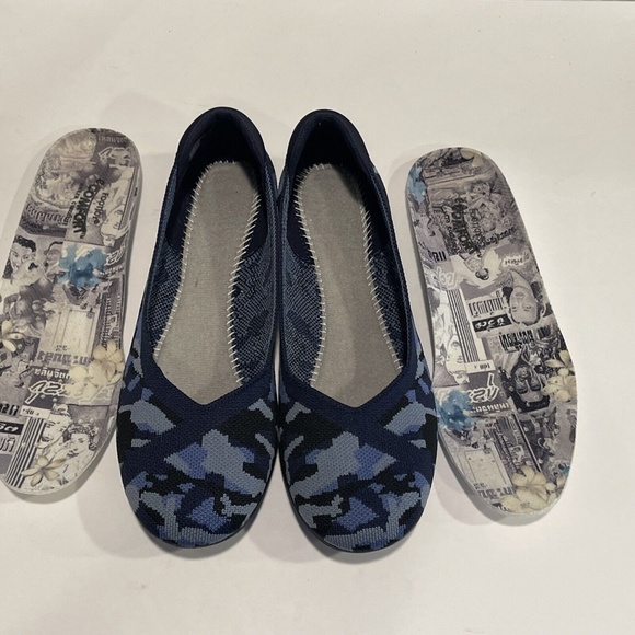 Clarks Carly Wish Ballet Flats Camo Blue Women's Mesh Slip On Shoes Size 8.5 NEW - Picture 11 of 14